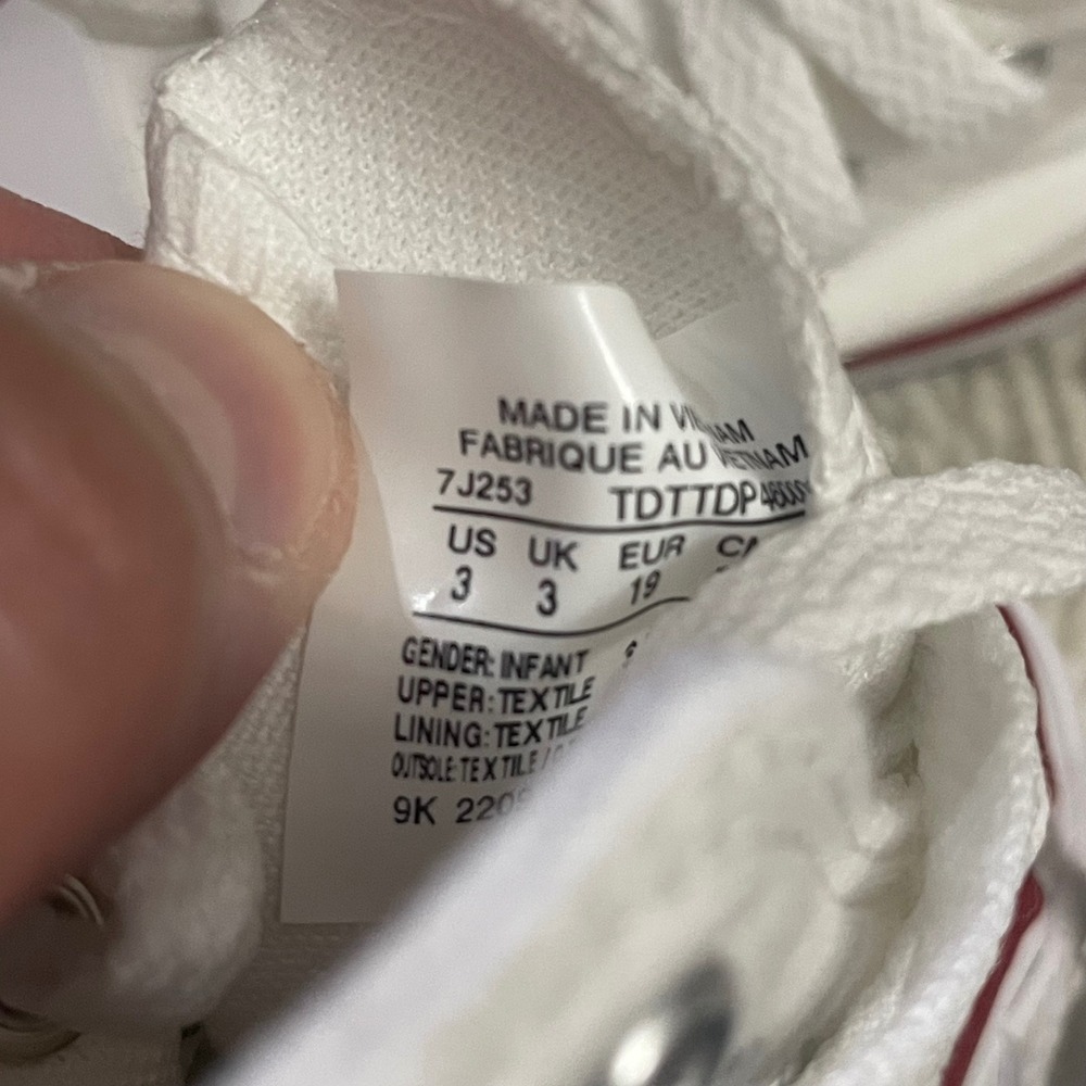 Converse Chuck Taylor All Star Infant High Top White Sneakers 7J253 Size 3C - Picture 7 of 7